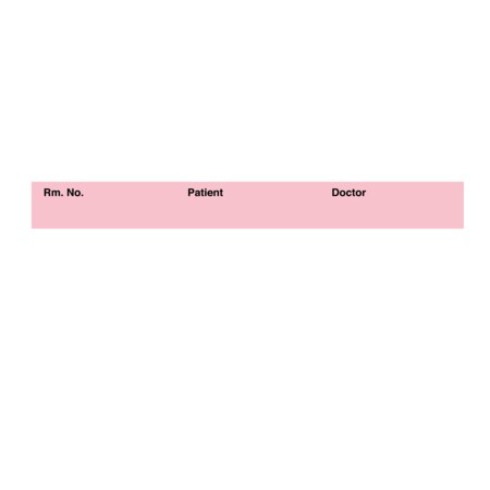 Printed Chart Tape - Rm No Patient Doctor 1/2 Pink W/Black